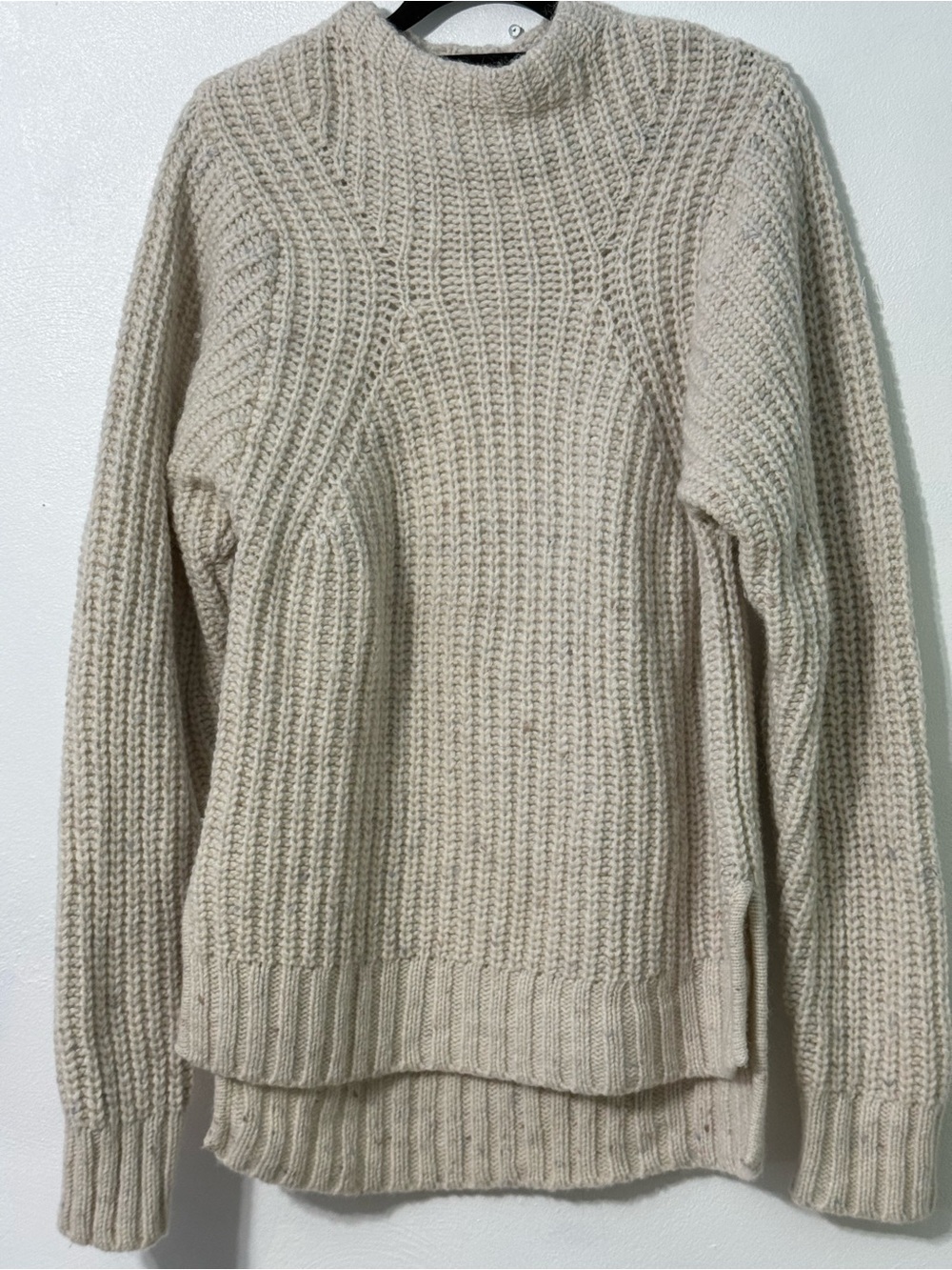 REI Cooperative Cream Chunky Crewneck Sweater Wool Blend XS